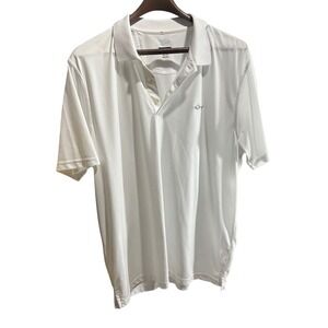 Greg Norman Mens Golf Polo Shirt‎ White Play Dry XXL TTG Shark Logo Short Sleeve